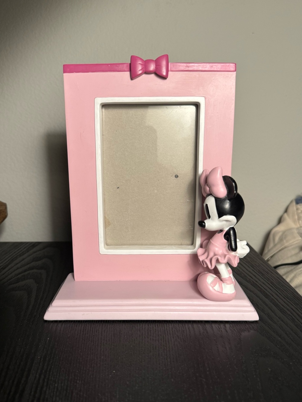 Disney Pink Minnie Mouse Picture Frame with Bow Accent
